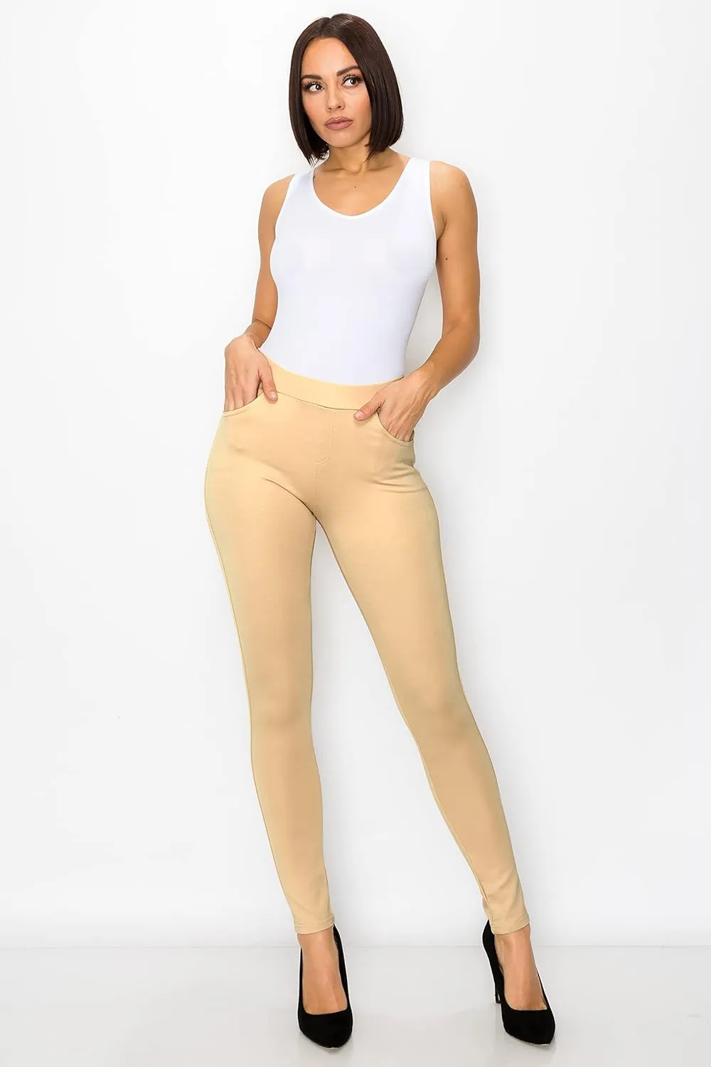 Prolific Health Women's Pull-On Ponte Pants  High Waist Slim or Flared Trousers with Tummy Control for Work or Casual Wear