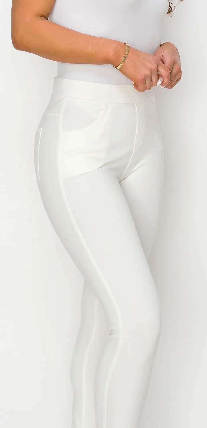 Prolific Health Women's Pull-On Ponte Pants  High Waist Slim or Flared Trousers with Tummy Control for Work or Casual Wear