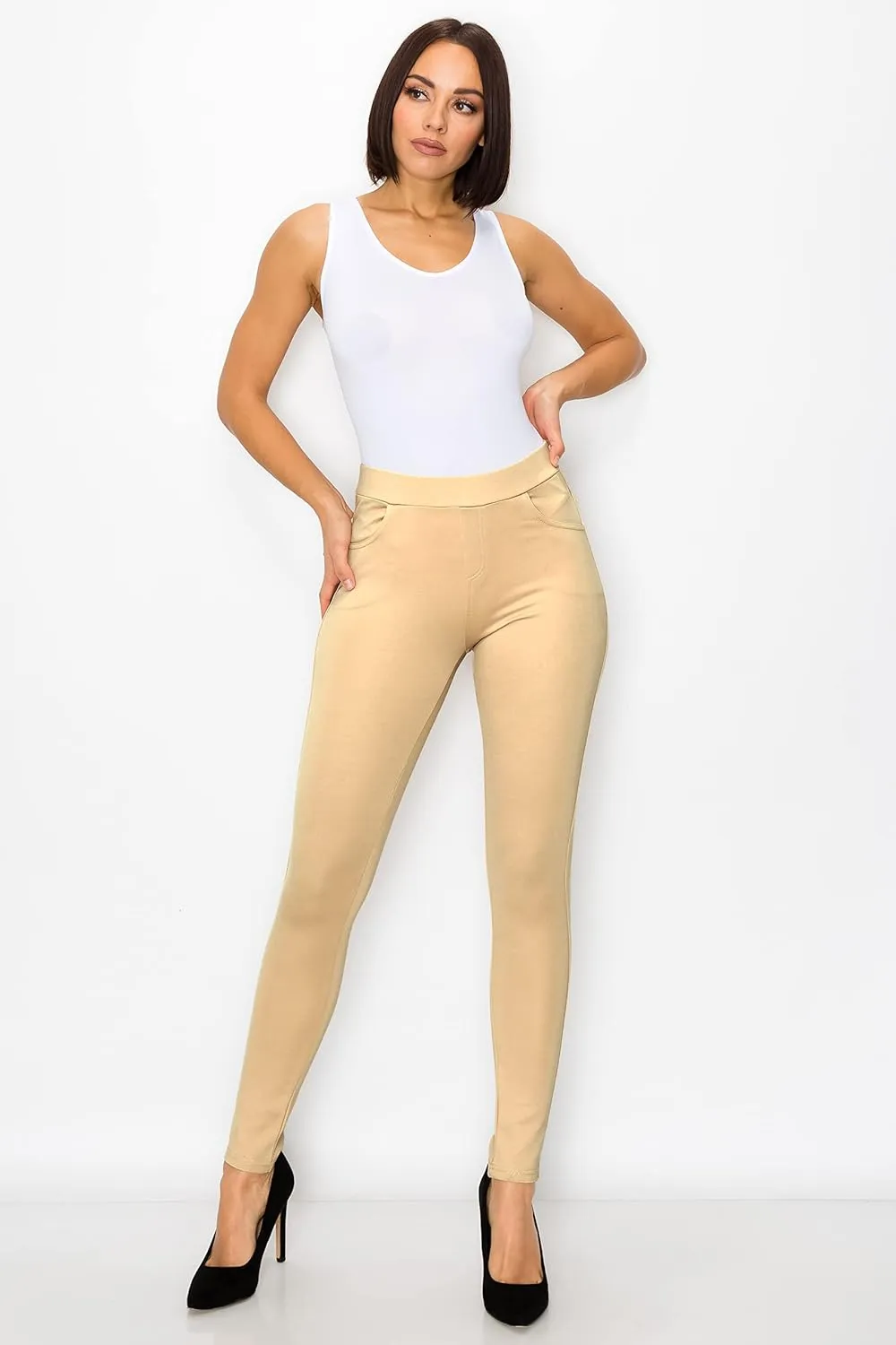 Prolific Health Women's Pull-On Ponte Pants  High Waist Slim or Flared Trousers with Tummy Control for Work or Casual Wear