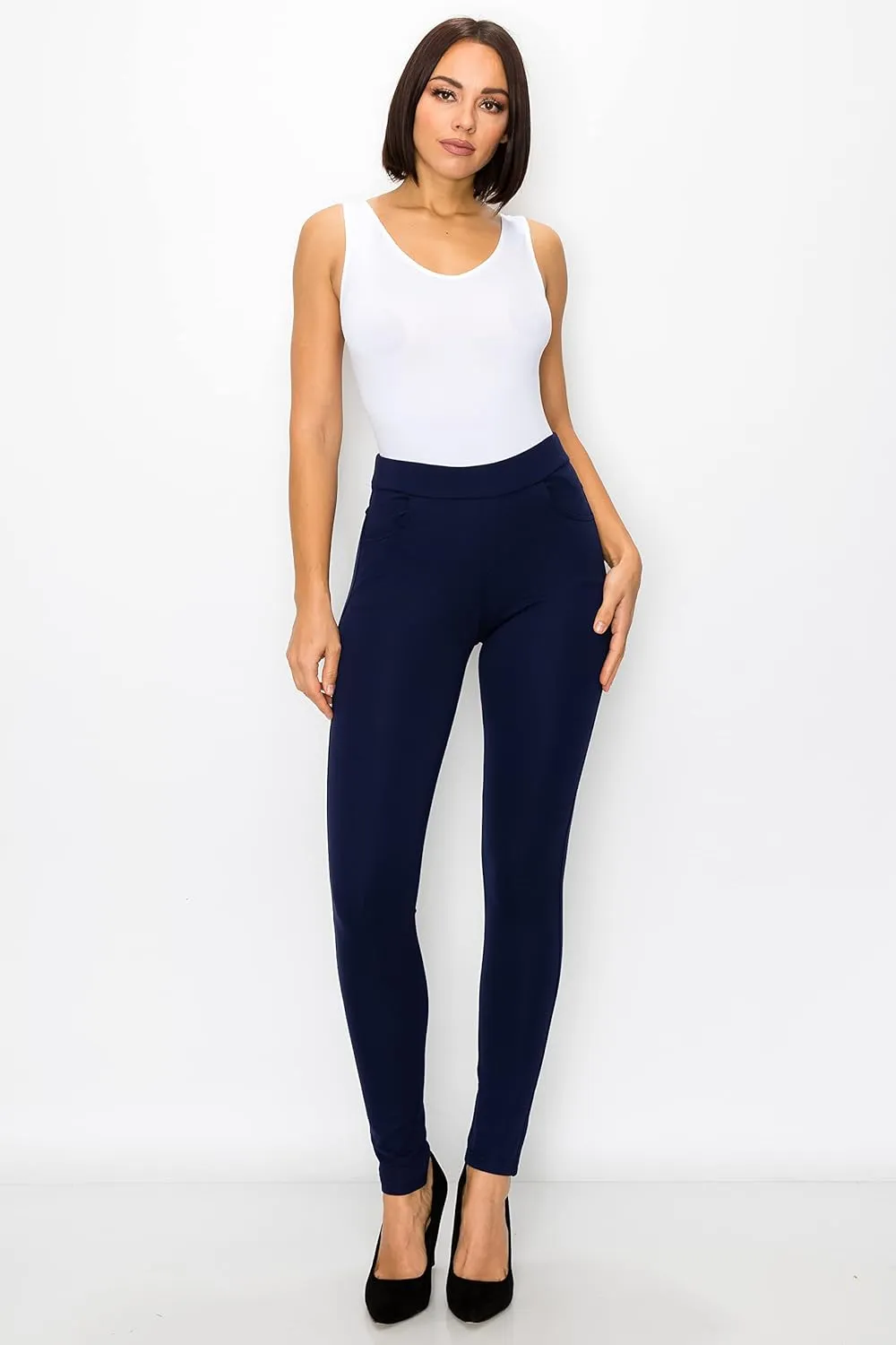 Prolific Health Women's Pull-On Ponte Pants  High Waist Slim or Flared Trousers with Tummy Control for Work or Casual Wear
