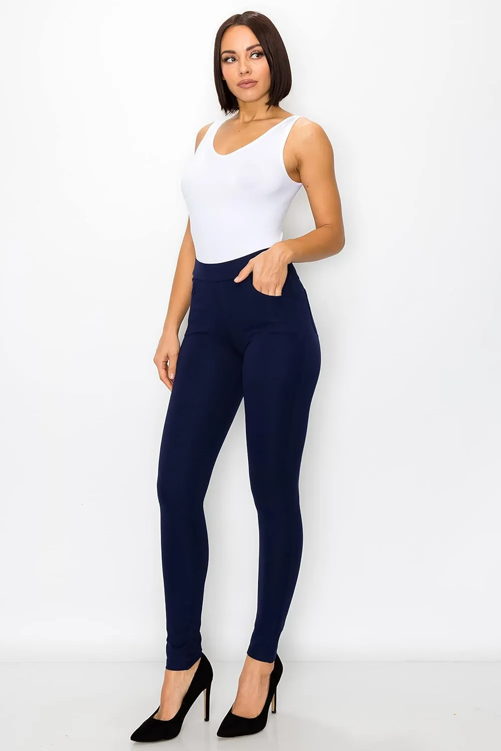 Prolific Health Women's Pull-On Ponte Pants  High Waist Slim or Flared Trousers with Tummy Control for Work or Casual Wear