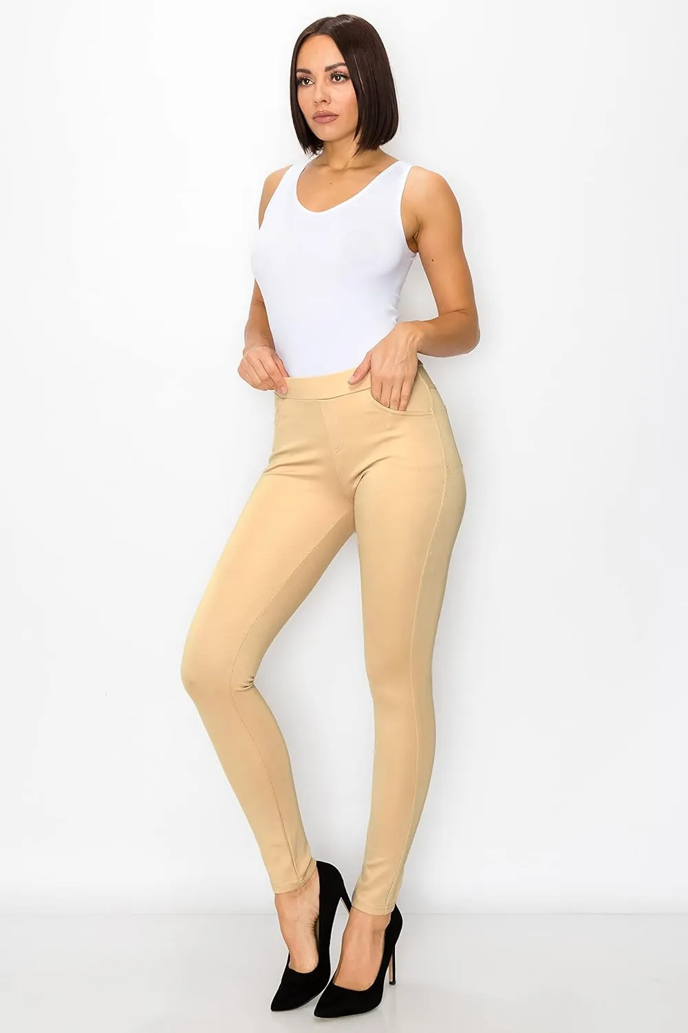 Prolific Health Women's Pull-On Ponte Pants  High Waist Slim or Flared Trousers with Tummy Control for Work or Casual Wear