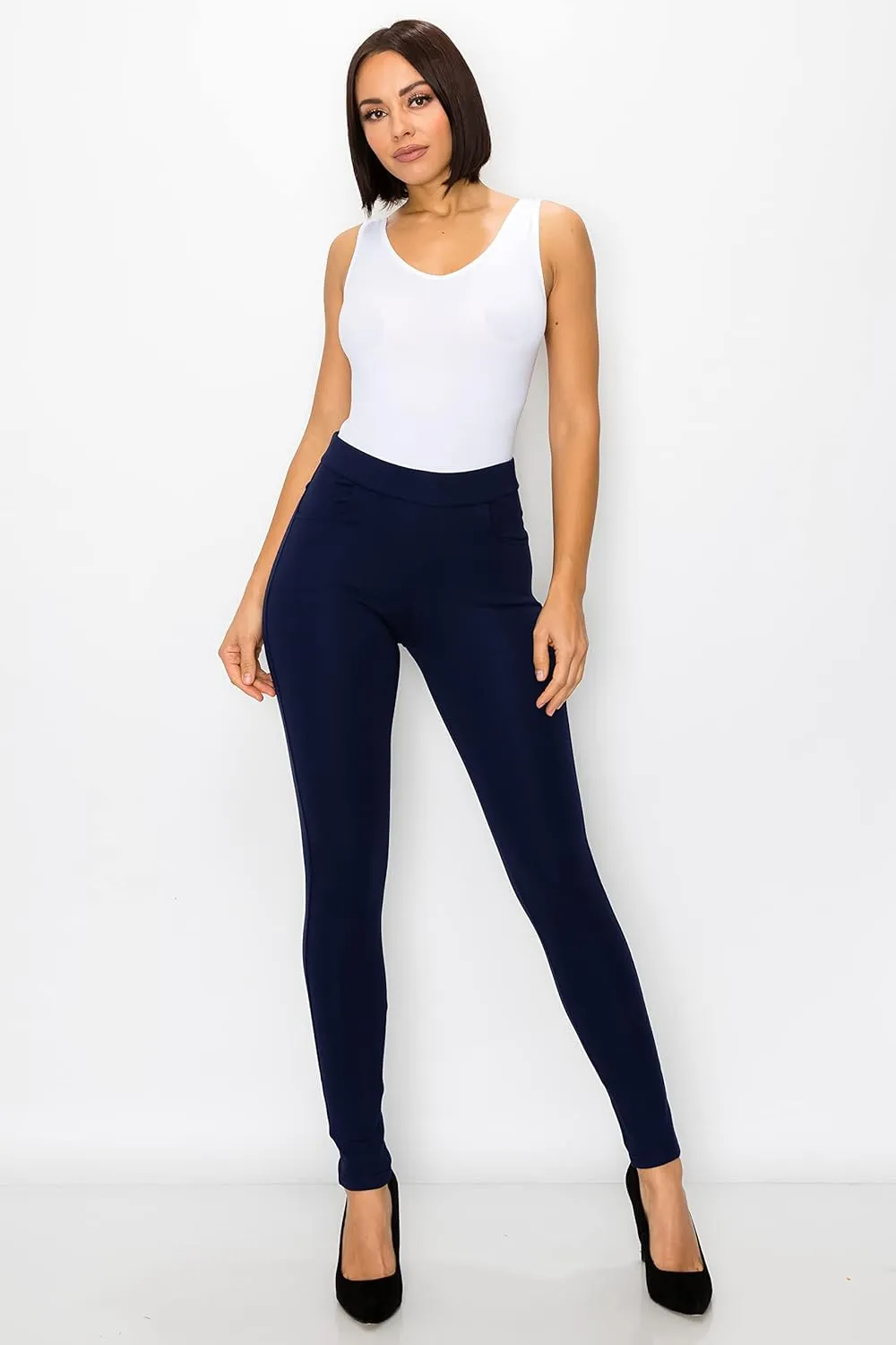 Prolific Health Women's Pull-On Ponte Pants  High Waist Slim or Flared Trousers with Tummy Control for Work or Casual Wear