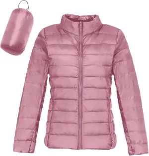Puffer Jacket for Women Packable Lightweight Fall Winter Down Jacket Warm Slim Fit Casual Bubble Coat for Travel Outdoor