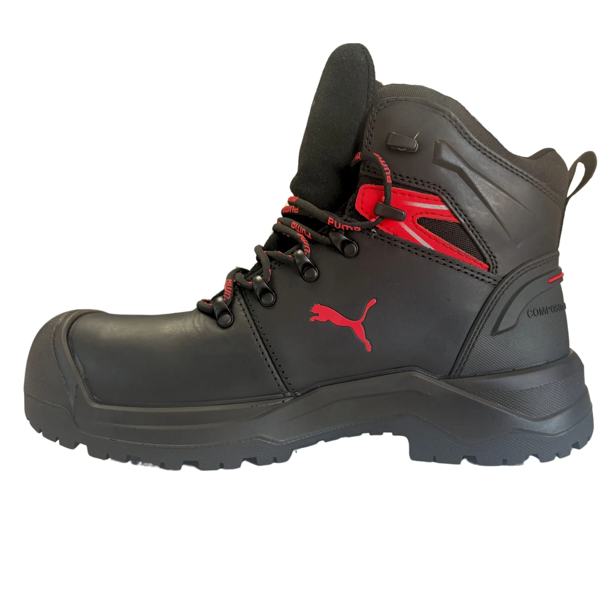 Puma Men's 632745 Iron Black Mid Waterproof Safety Toe Metal Free Work Boots