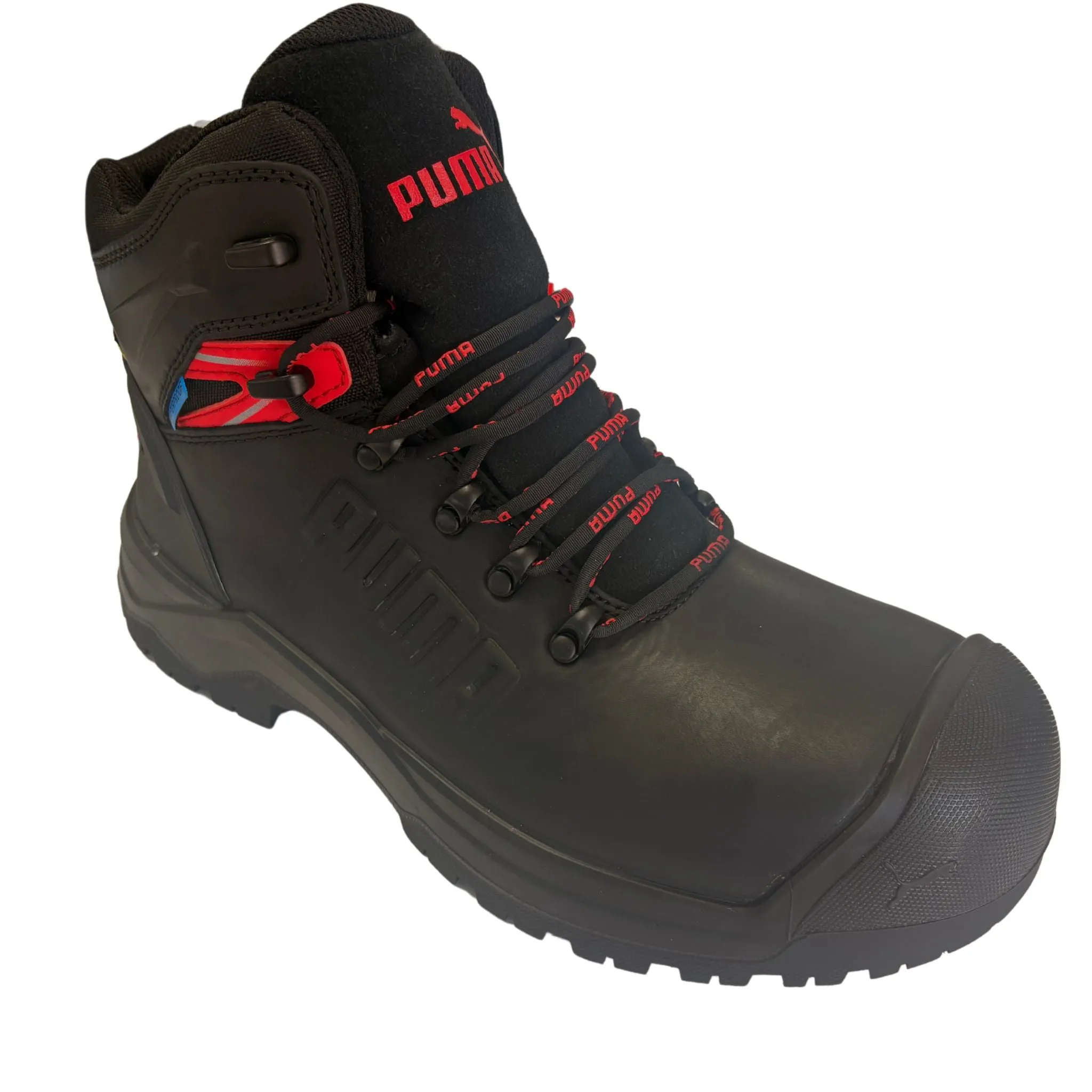 Puma Men's 632745 Iron Black Mid Waterproof Safety Toe Metal Free Work Boots
