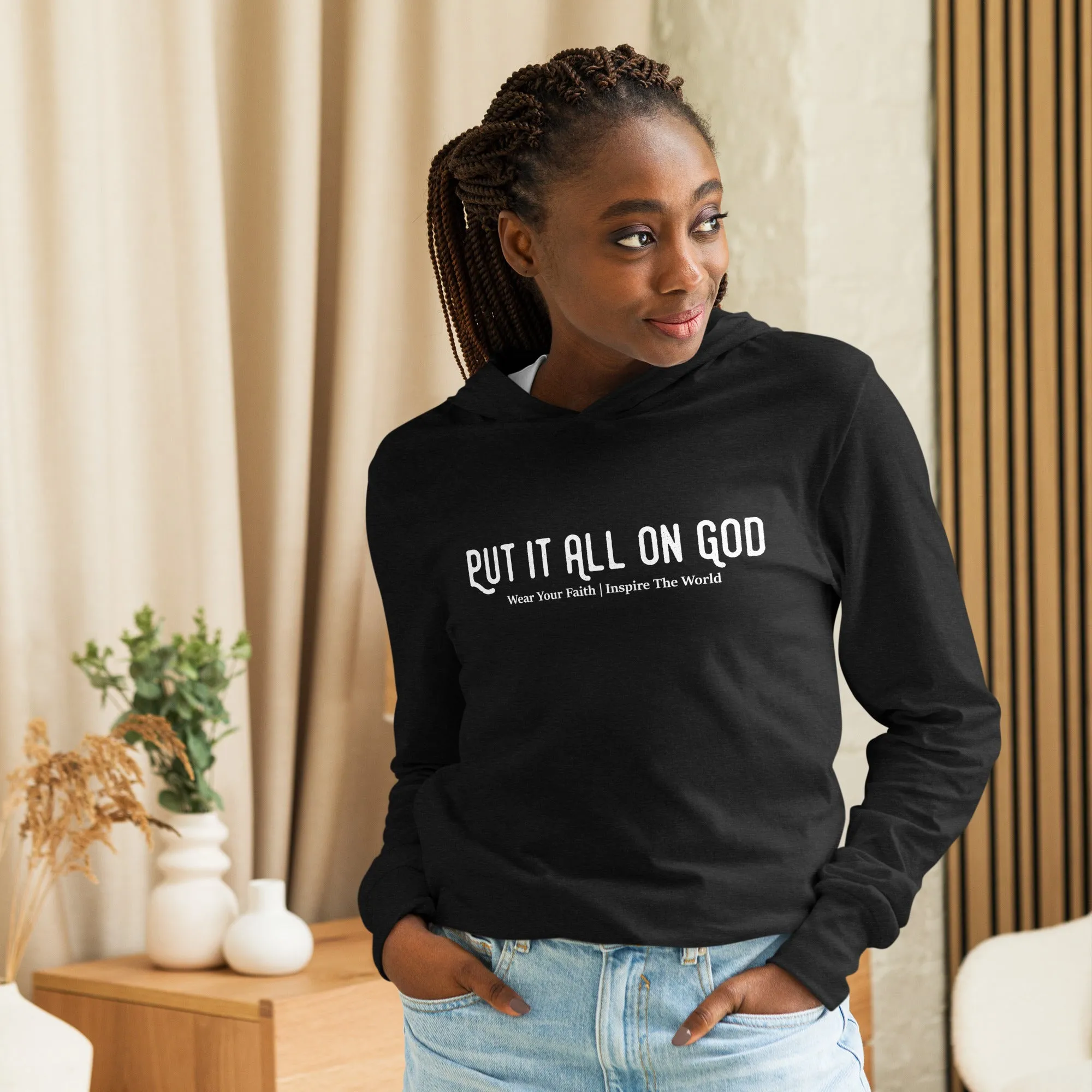 Put It All On God Hooded Long-Sleeve Tee