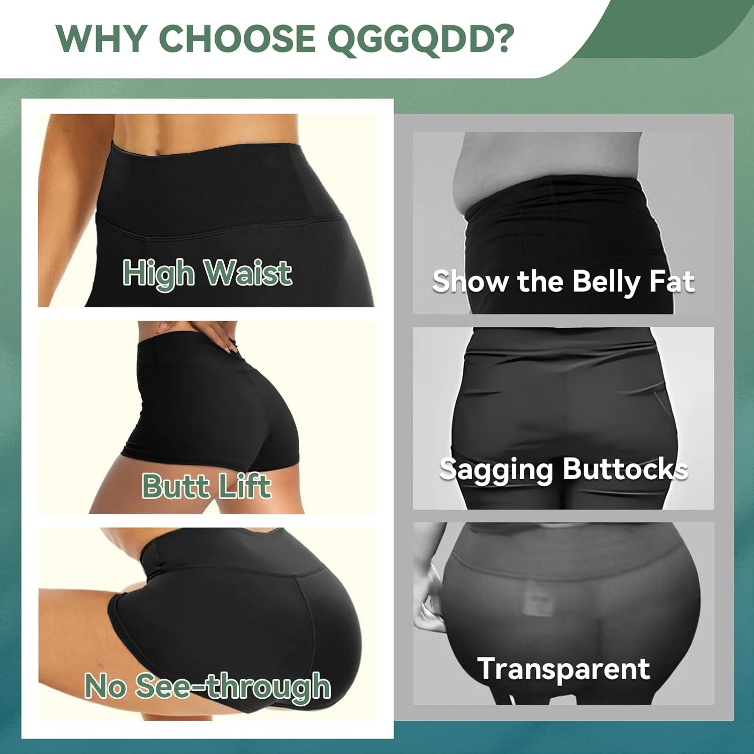 QGGQDD Workout Biker Shorts for Women - 3"/5"/8" High Waisted Tummy Control Spandex Booty Shorts for Gym Yoga Volleyball