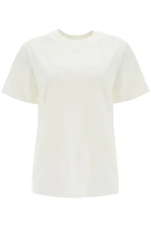 "logo rhinestone t-shirt T3946 EGRET