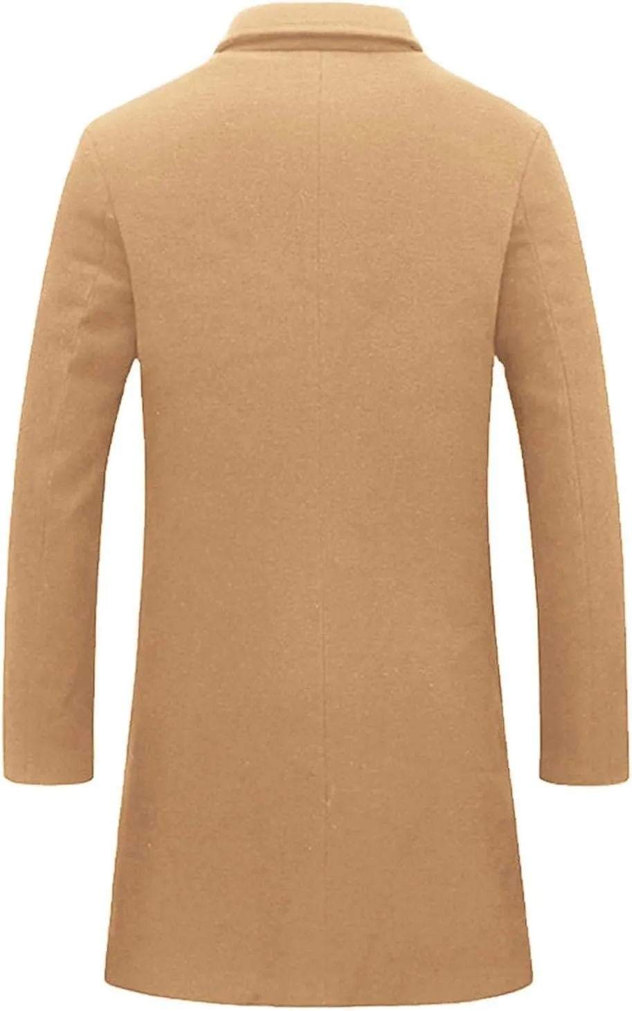 QWENTMTNTY Mens Wool Blend Single Breasted Notched Lapel Trench Coat Oversized Winter Coats Business Casual Wool Jackets