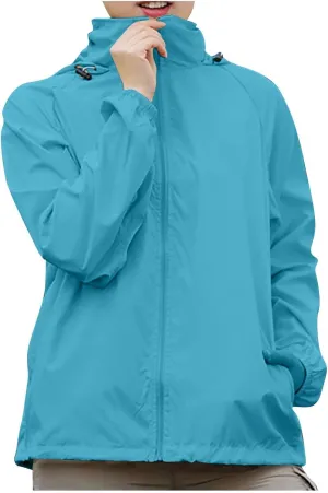 Rain Jacket Women Lightweight Hooded Raincoat Waterproof Windbreaker Jackets Packable Rain Coats with Pockets