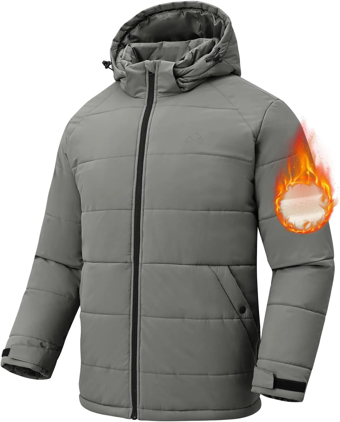 Rdruko Men's Winter Coats Water Resistant Fleece Insulated Warm Windproof Thicken Hooded Jacket