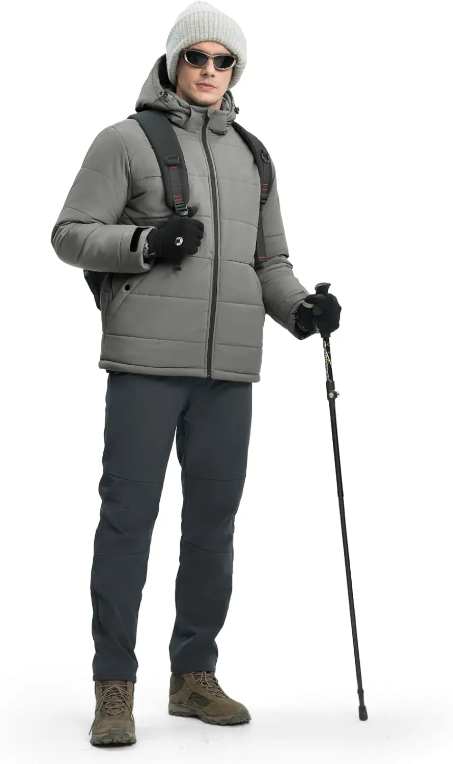 Rdruko Men's Winter Coats Water Resistant Fleece Insulated Warm Windproof Thicken Hooded Jacket