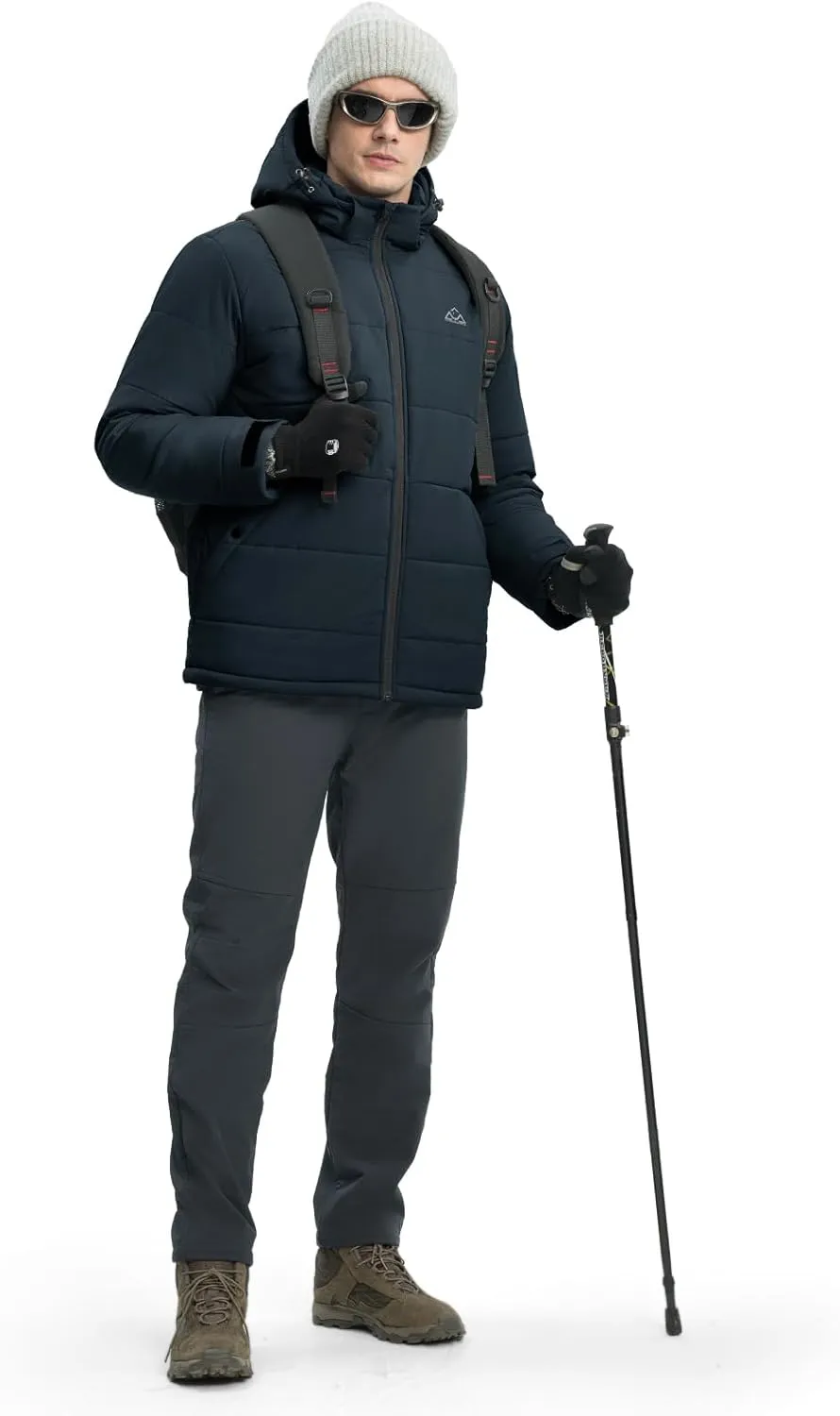 Rdruko Men's Winter Coats Water Resistant Fleece Insulated Warm Windproof Thicken Hooded Jacket