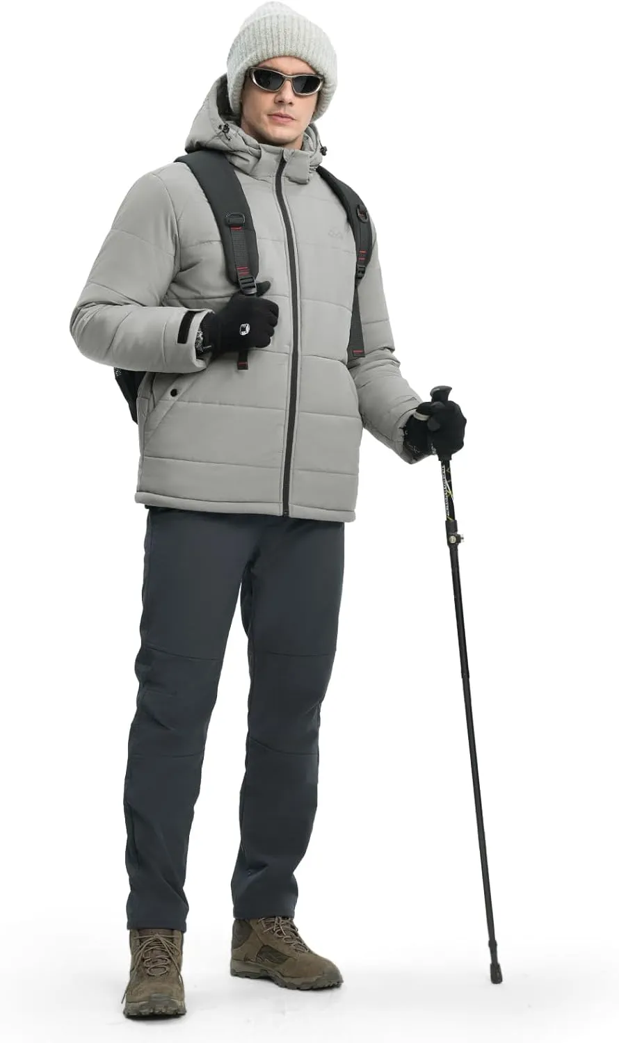 Rdruko Men's Winter Coats Water Resistant Fleece Insulated Warm Windproof Thicken Hooded Jacket
