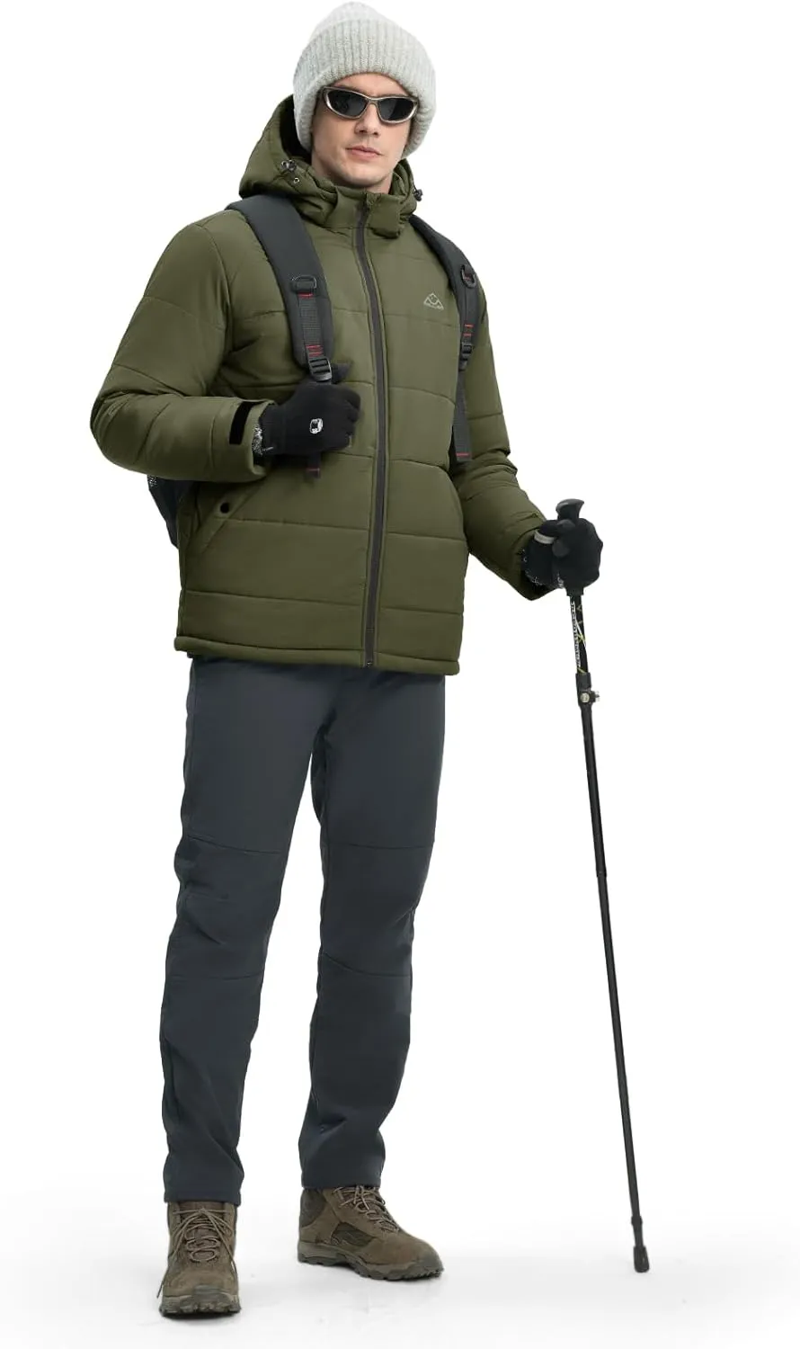 Rdruko Men's Winter Coats Water Resistant Fleece Insulated Warm Windproof Thicken Hooded Jacket