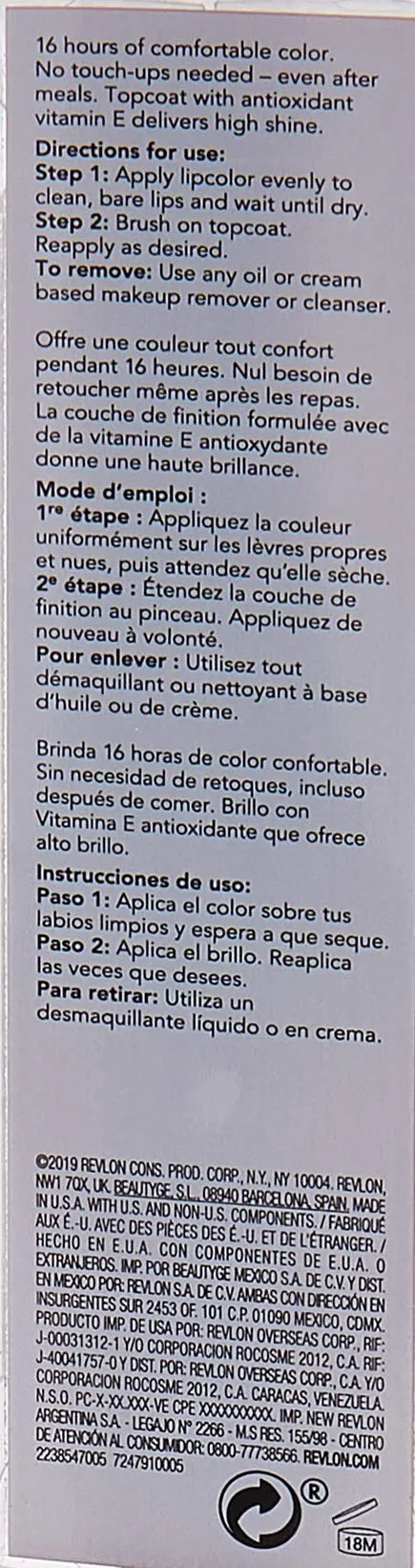 Revlon ColorStay Overtime Lipcolor, Dual Ended Longwearing Liquid Lipstick with Clear Lip Gloss, with Vitamin E in Nude, No Coffee Break (570), 0.07 oz