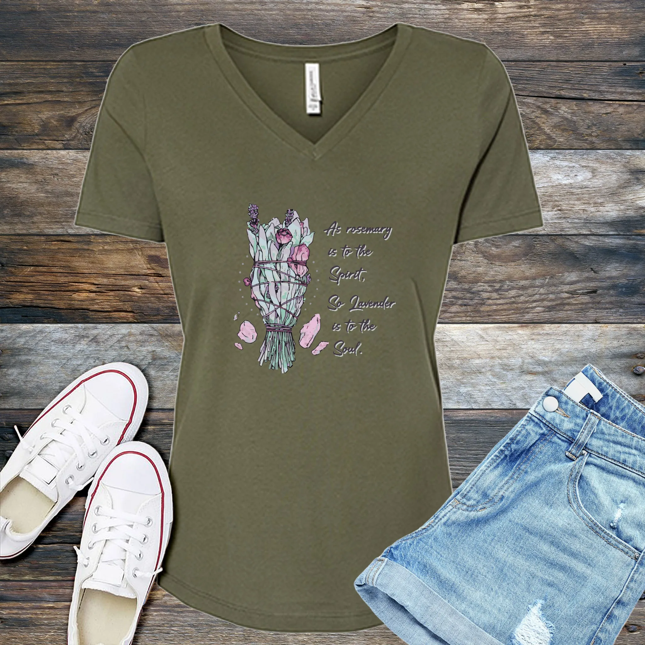 Rosemary Lavender Spirit and Soul V-Neck