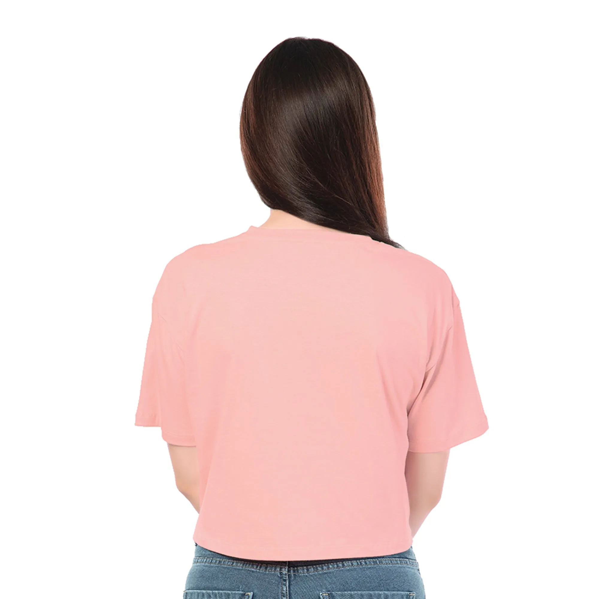 SCT-24024 Cotton Shutterbug Oversized Crooped T-Shirt  Peach