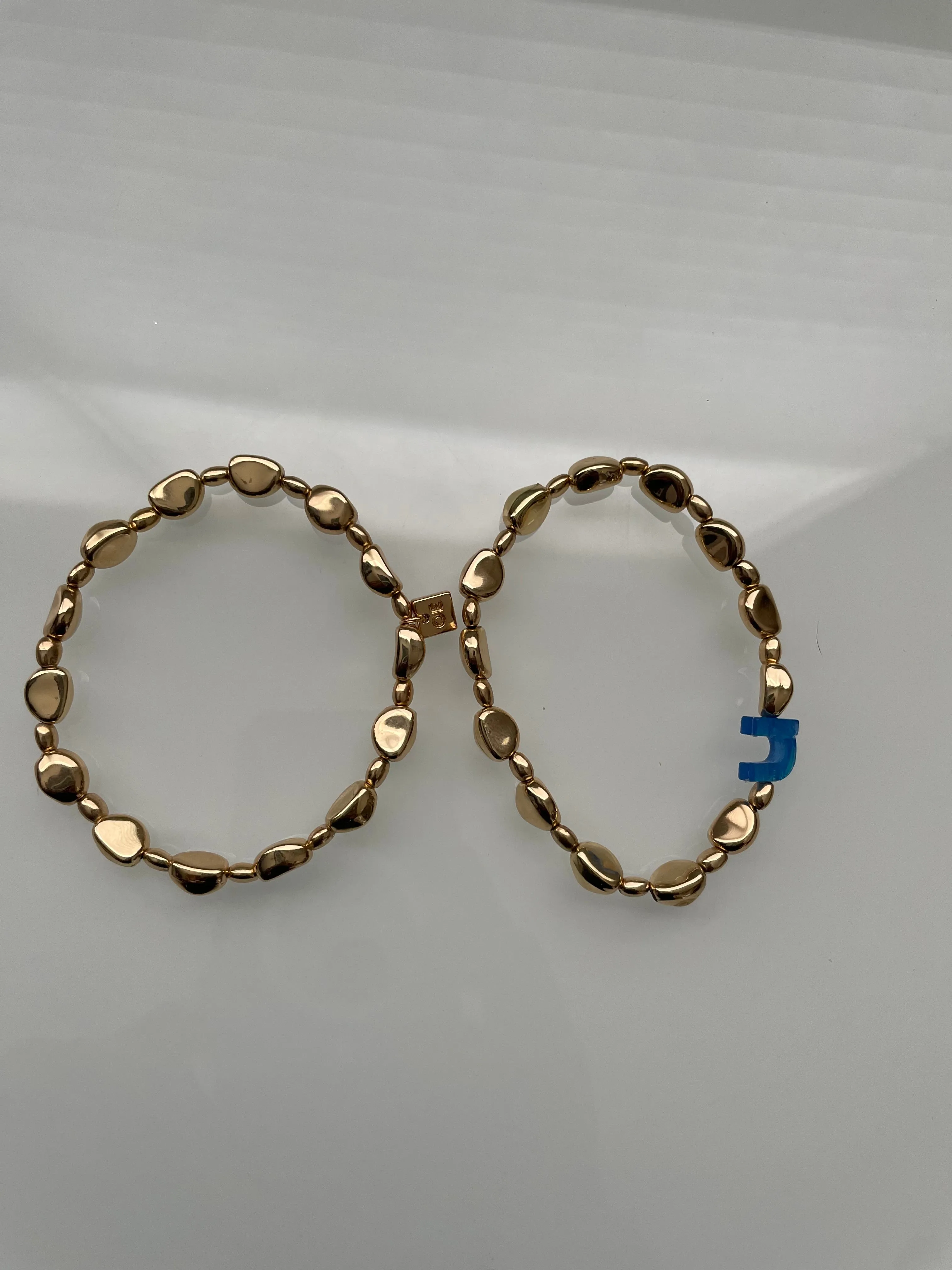 Set of 2 Initial Beaded Bracelets