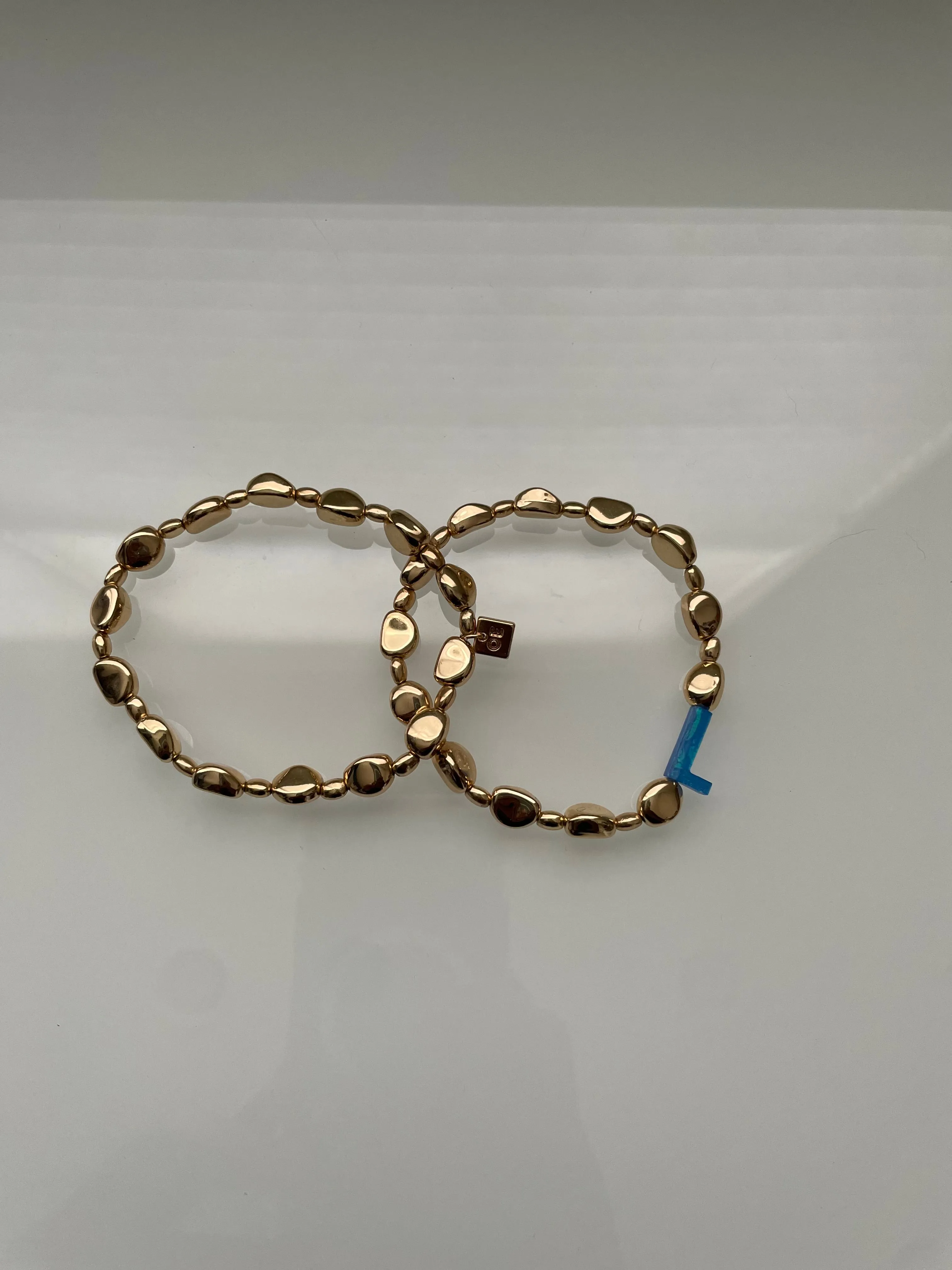 Set of 2 Initial Beaded Bracelets