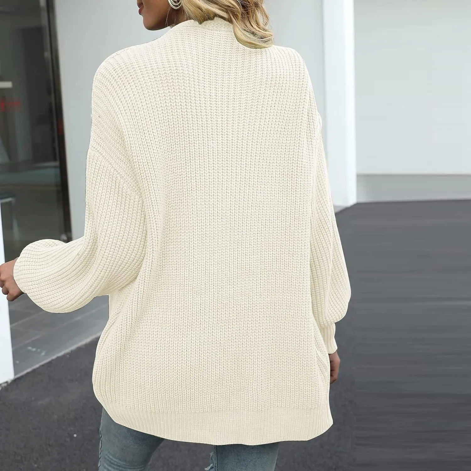 Shacket Jacket Women Long Sleeve Thickened Warm Outdoor Fleece Jacket Open Stitch Coat Sweater Coat Trench