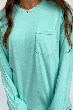 Shades of Green/Yellow Comfort Colors Long Sleeve Pocket Tee