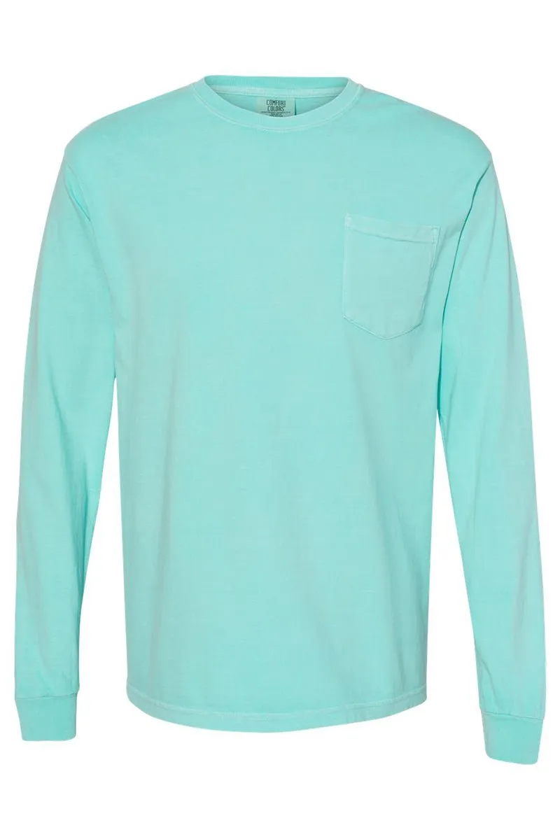 Shades of Green/Yellow Comfort Colors Long Sleeve Pocket Tee