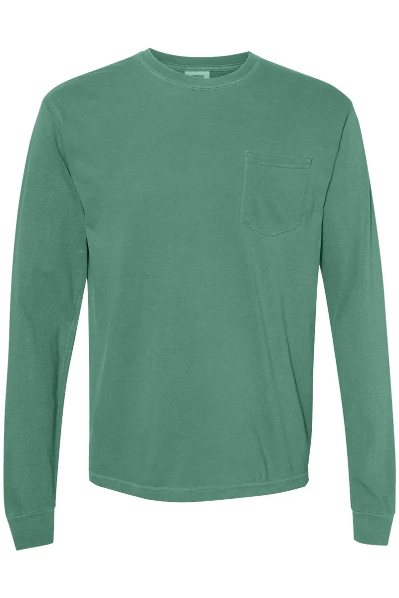 Shades of Green/Yellow Comfort Colors Long Sleeve Pocket Tee