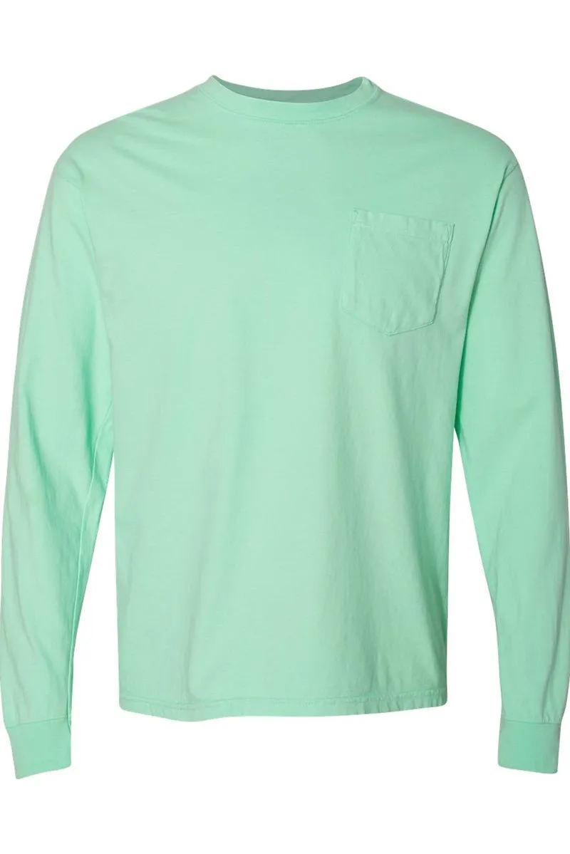 Shades of Green/Yellow Comfort Colors Long Sleeve Pocket Tee