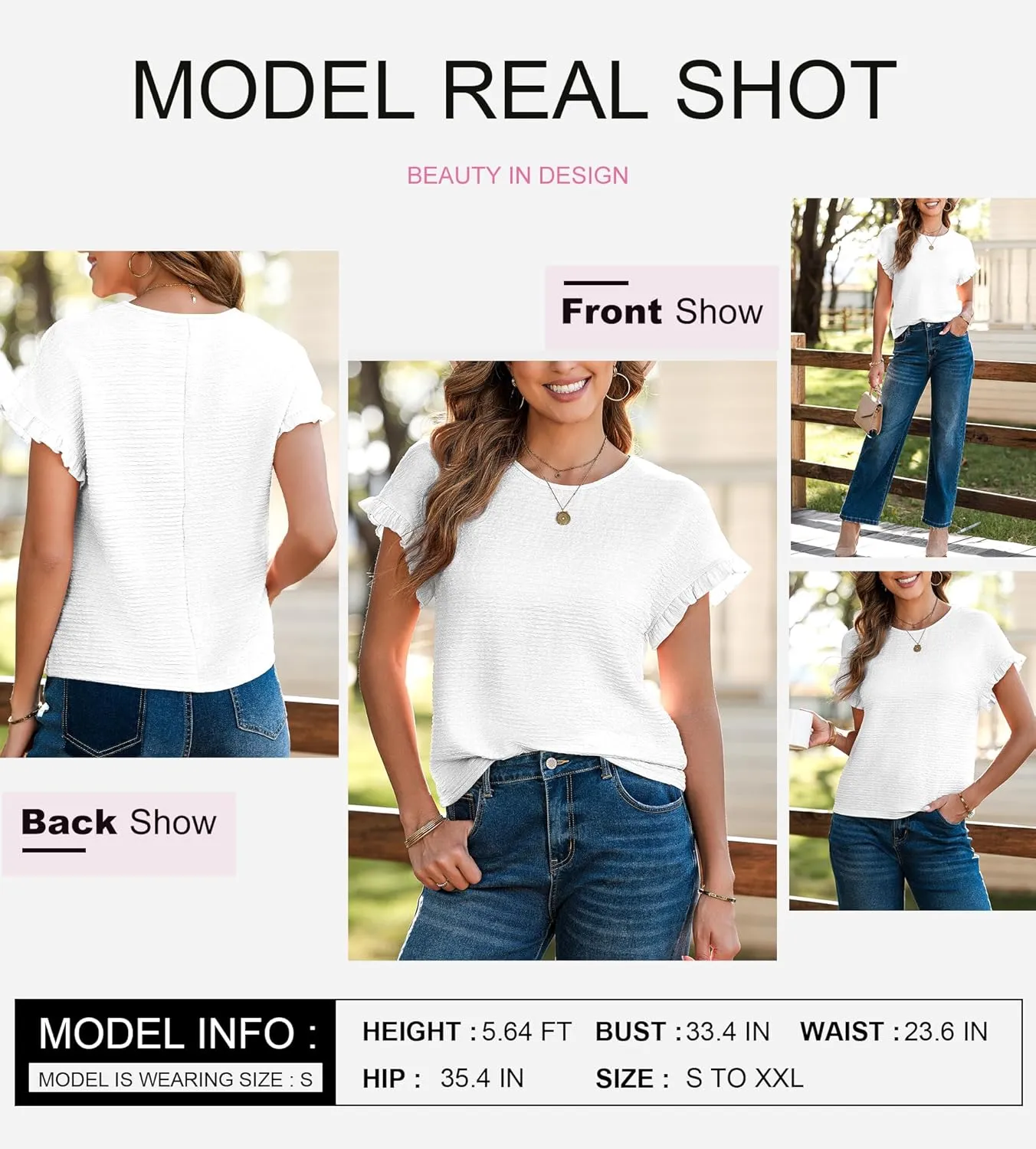SHEWIN Womens Summer Tops Crewneck Short Sleeve T Shirts Casual Textured Work Shirt Loose Blouses