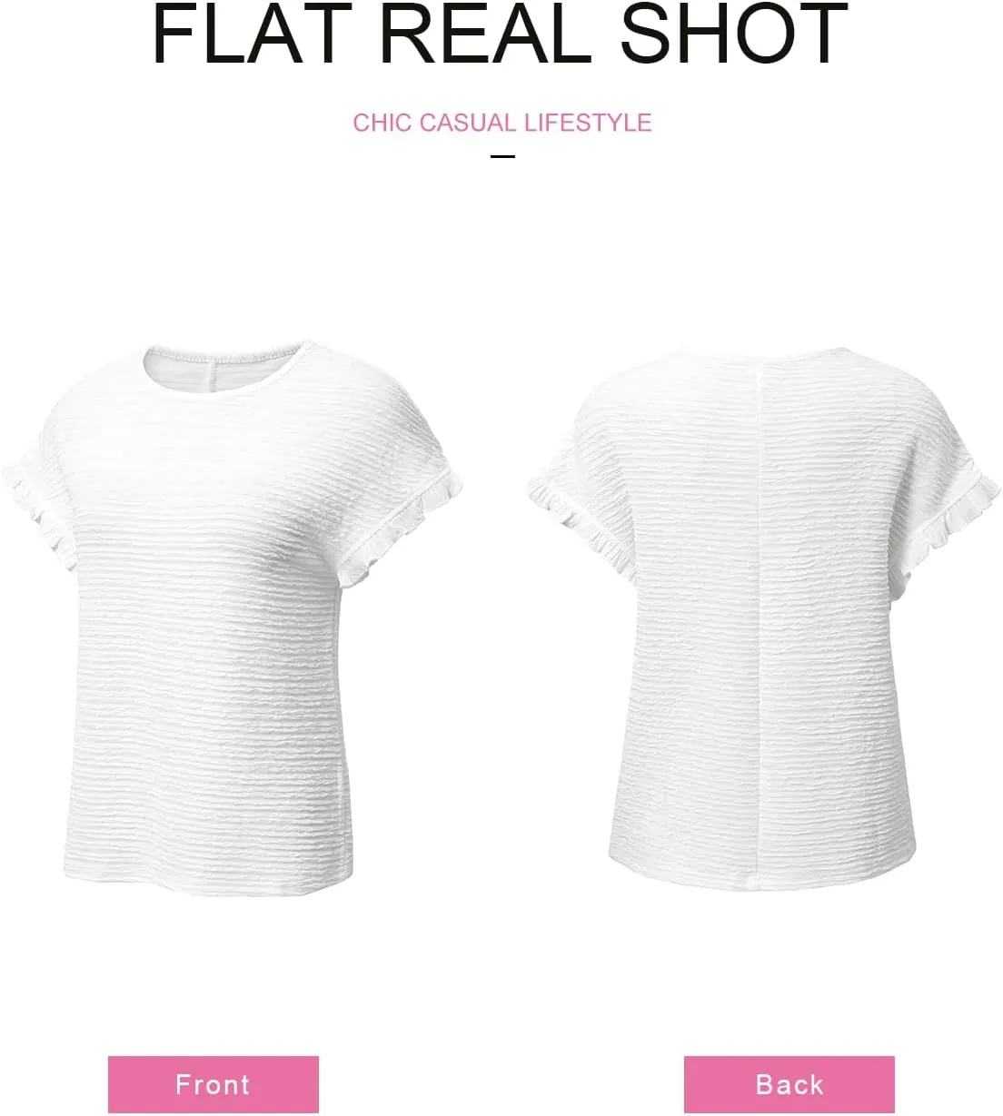 SHEWIN Womens Summer Tops Crewneck Short Sleeve T Shirts Casual Textured Work Shirt Loose Blouses