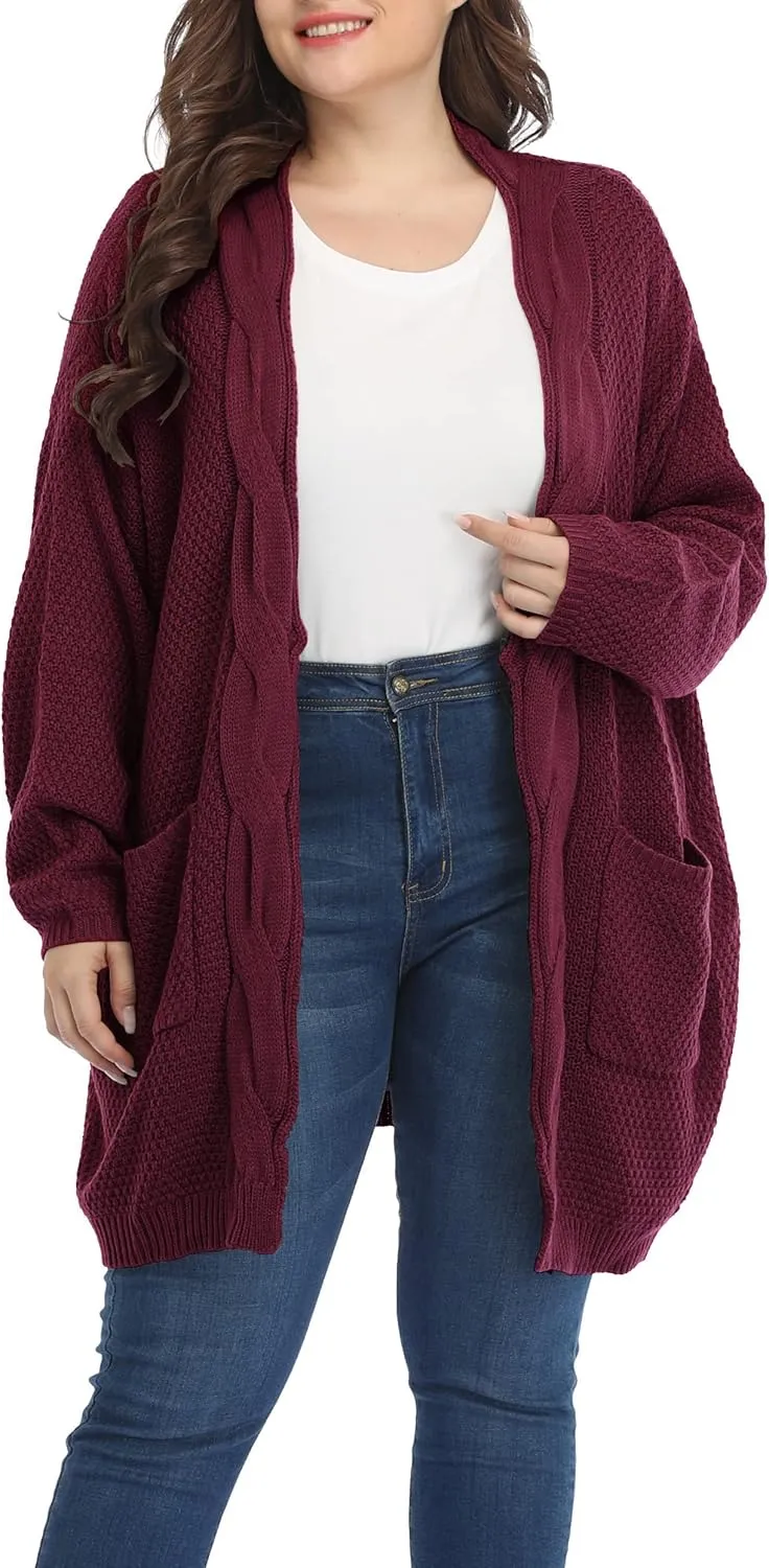 Shiaili Classic Plus Size Sweaters for Women Oversized Long Cardigans