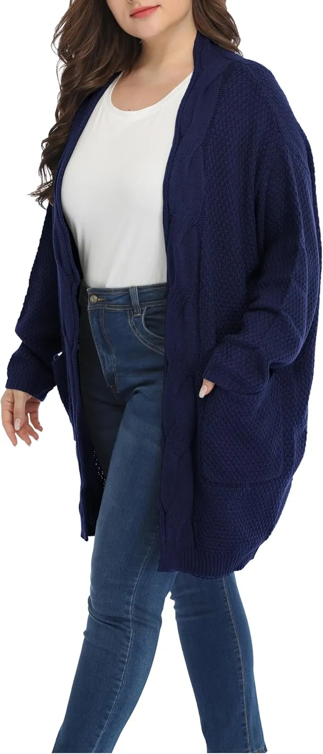 Shiaili Classic Plus Size Sweaters for Women Oversized Long Cardigans
