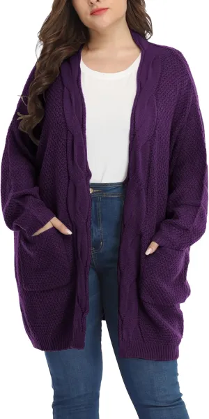 Shiaili Classic Plus Size Sweaters for Women Oversized Long Cardigans