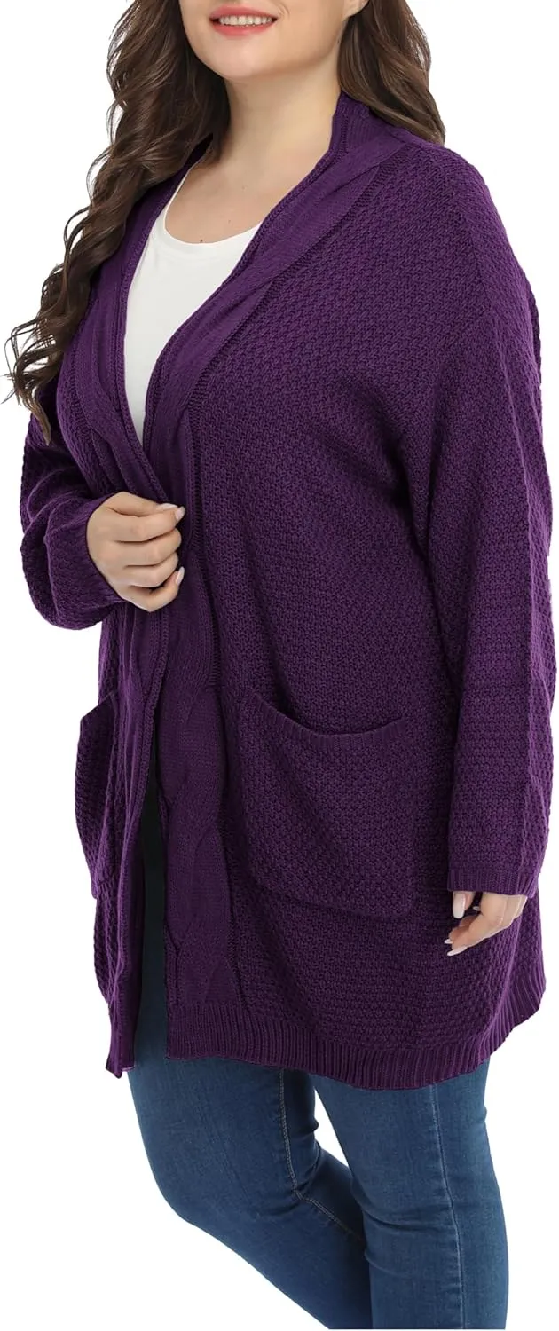 Shiaili Classic Plus Size Sweaters for Women Oversized Long Cardigans