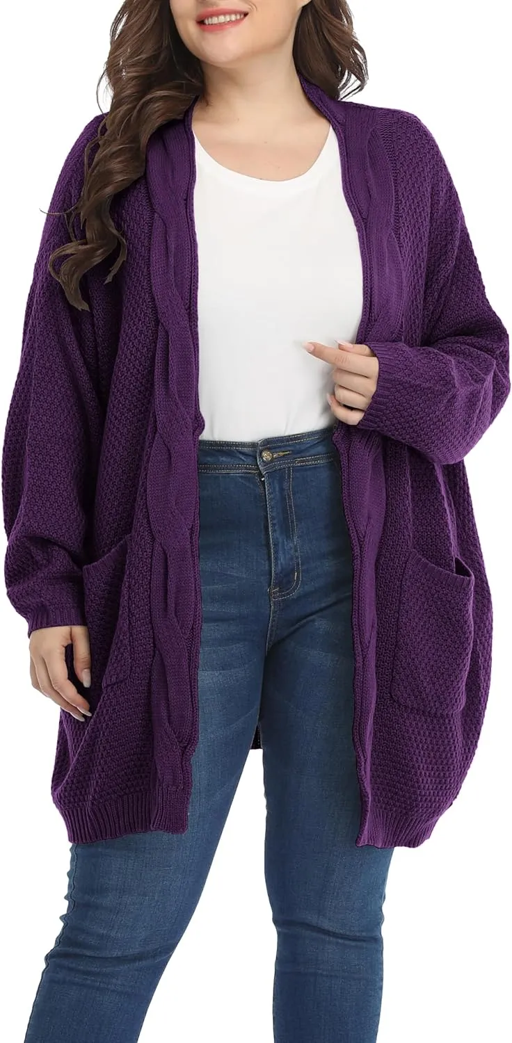 Shiaili Classic Plus Size Sweaters for Women Oversized Long Cardigans