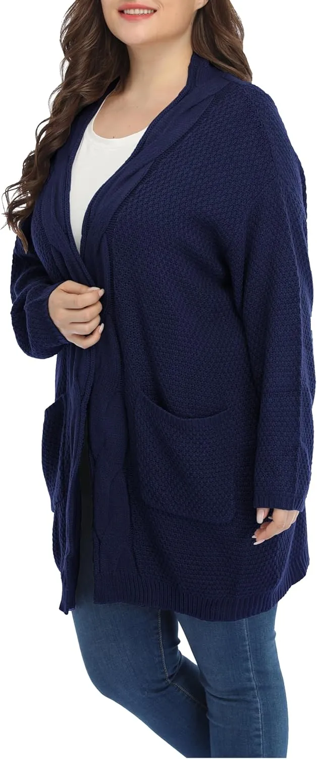 Shiaili Classic Plus Size Sweaters for Women Oversized Long Cardigans