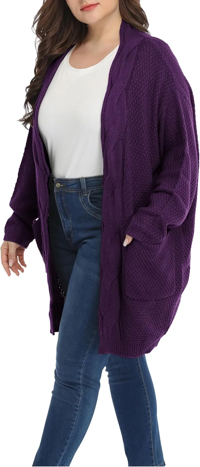 Shiaili Classic Plus Size Sweaters for Women Oversized Long Cardigans