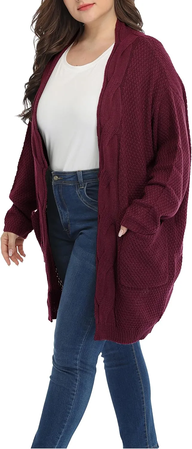 Shiaili Classic Plus Size Sweaters for Women Oversized Long Cardigans
