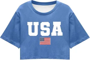 Shirts for Women 4th of July Outfits American Flag Print Womens Tops Comfy Independence Day T Shirts
