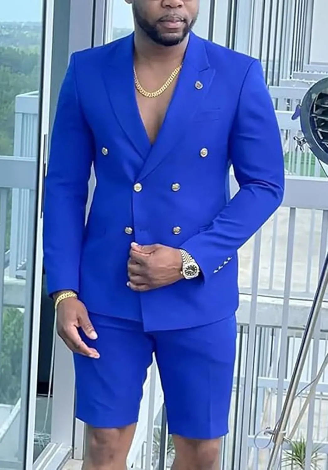 Shorts Suits for Men 2 Piece Slim Fit Double Breasted Mens Shorts Suit Set Casual Prom Summer Beach Wedding Tuxedos
