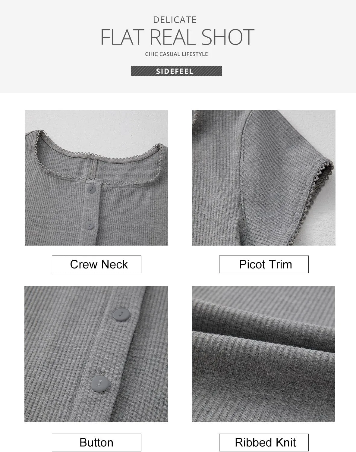 Sidefeel Women's Going Out Tops Summer Short Sleeve Cardigans Button Down Crewneck Lightweight Sweater Knit Tops