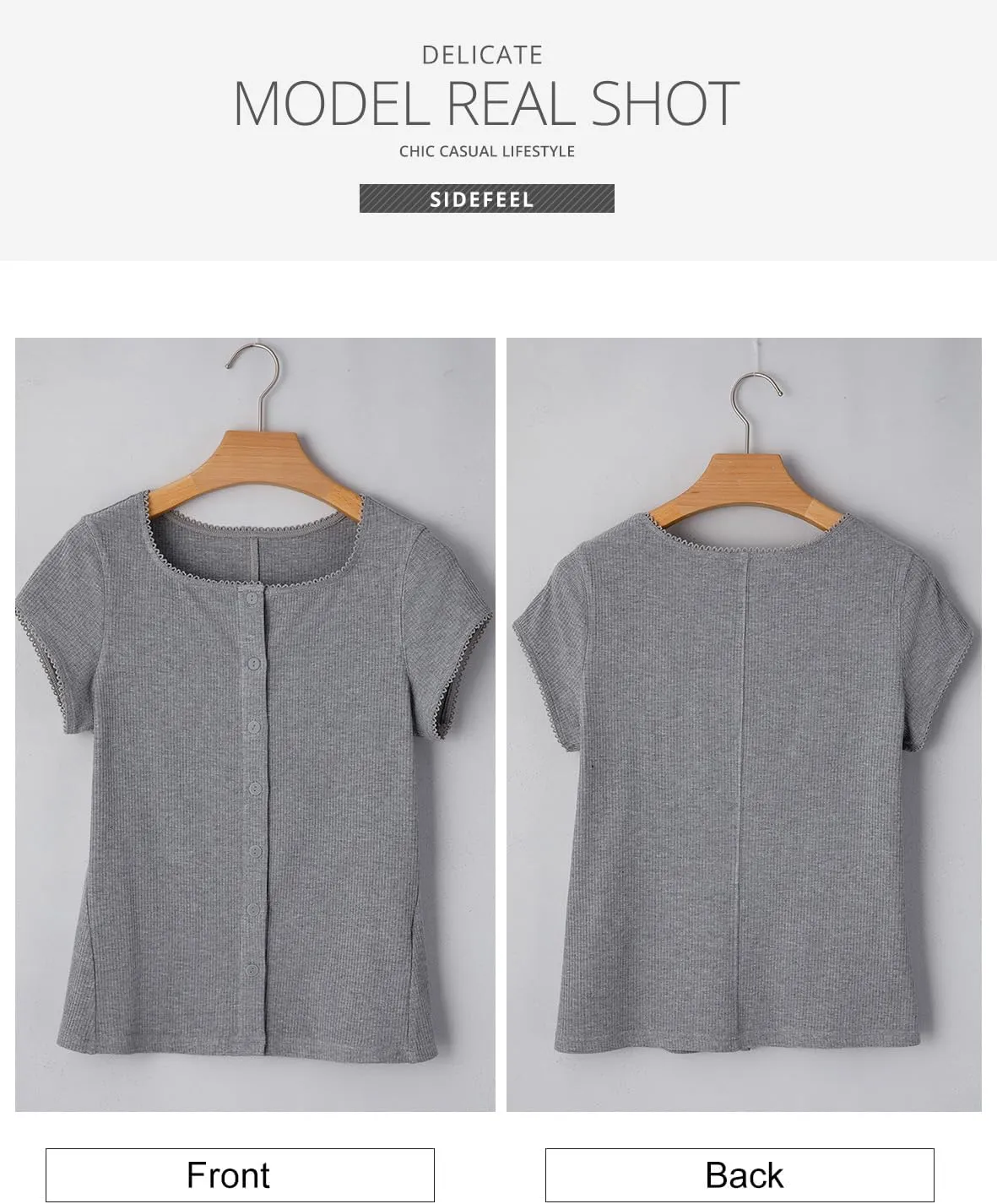 Sidefeel Women's Going Out Tops Summer Short Sleeve Cardigans Button Down Crewneck Lightweight Sweater Knit Tops