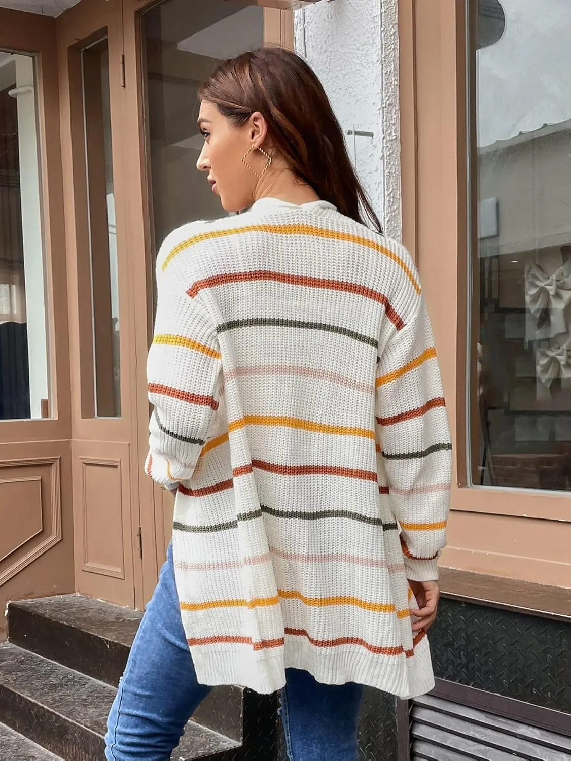 SISKIN Fall Cardigan Sweaters for Women Lightweight,Striped Sweater Women,Oversized Cardigan Sweater,Long Cardigans for Women