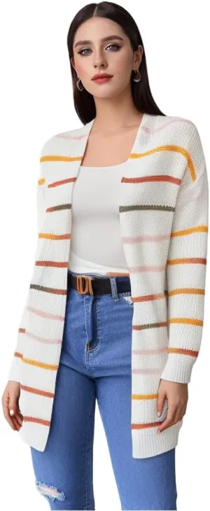 SISKIN Fall Cardigan Sweaters for Women Lightweight,Striped Sweater Women,Oversized Cardigan Sweater,Long Cardigans for Women