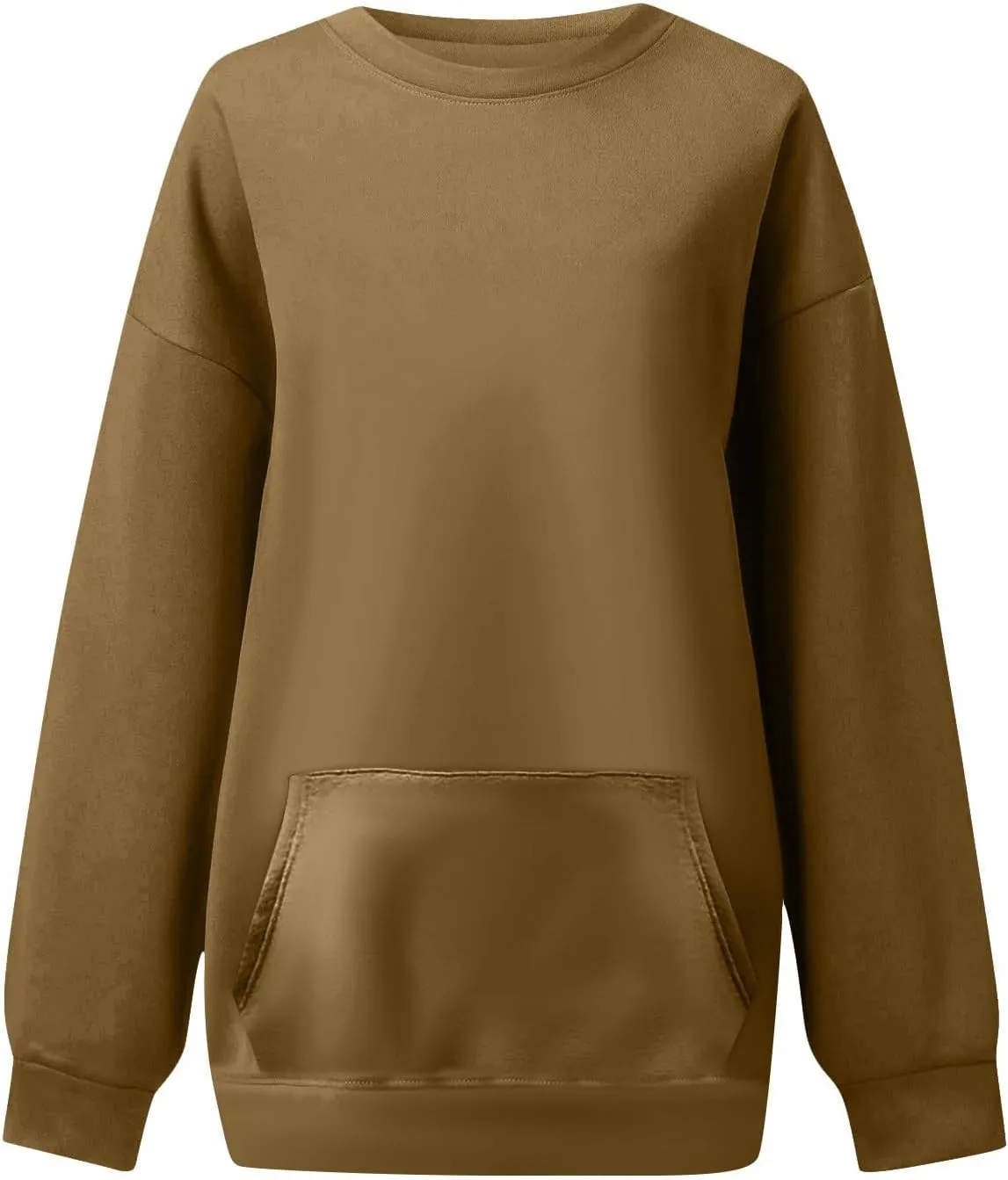 slqdgmryz Crewneck Sweatshirts Women Oversized Preppy Sweatshirt Plain Y2k No Hood Fleece Pullover Hoodie with Pockets