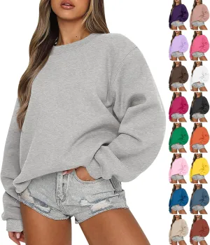 slqdgmryz Oversized Crewneck Sweatshirt Women Fall Cute Sweatshirts Loose Fit College Hoodies Y2K Long Sleeve Shirts