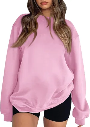 slqdgmryz Oversized Crewneck Sweatshirt Women Fall Preppy Fleece Pullover Loose Fit Cute Sweatshirts Womens Hoodies