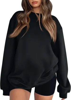 slqdgmryz Oversized Crewneck Sweatshirt Women Fall Preppy Fleece Pullover Loose Fit Cute Sweatshirts Womens Hoodies